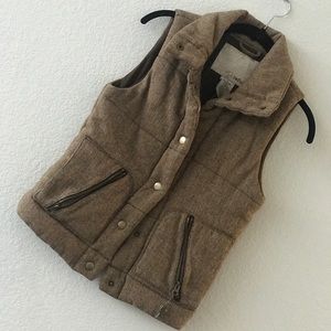 Brown herringbone vest